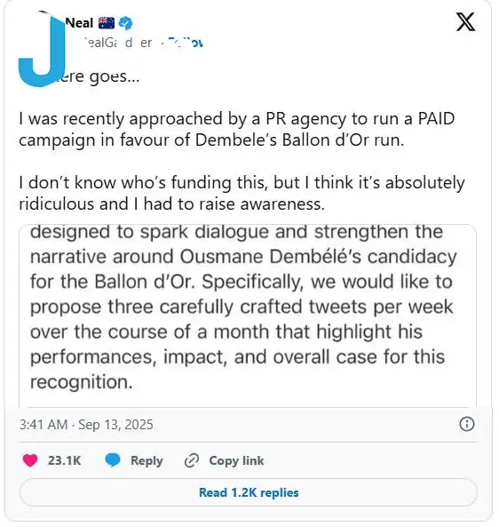 Chia sẻ của nhà báo Gardner đã thu hút sự chú ý lớn trên mxh. (Ảnh: Nền tảng X) Chia sẻ của nhà báo Gardner đã thu hút sự chú ý lớn trên mxh. (Ảnh: Nền tảng X)